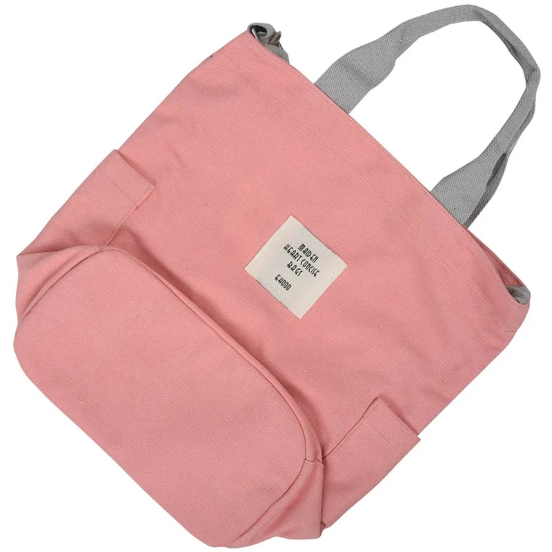 

【SEE】2X Women Fashion Casual Canvas Multifunctional Messenger Bag Ladies Shoulder Bags Bookbag Large Shopping Bag Tote Pink