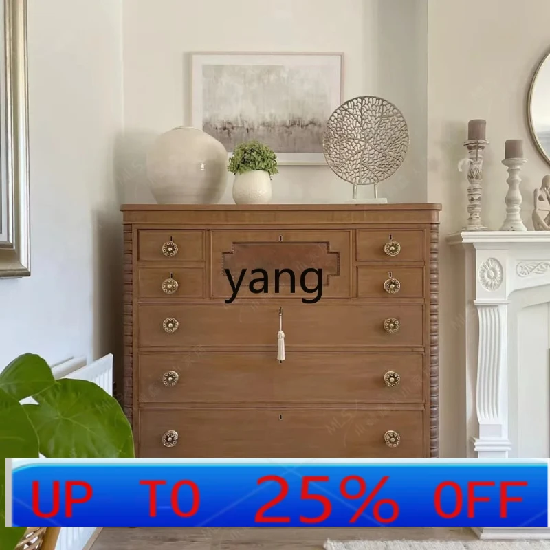 

LHH premium retro solid wood hand-carved chest cabinet locker complete