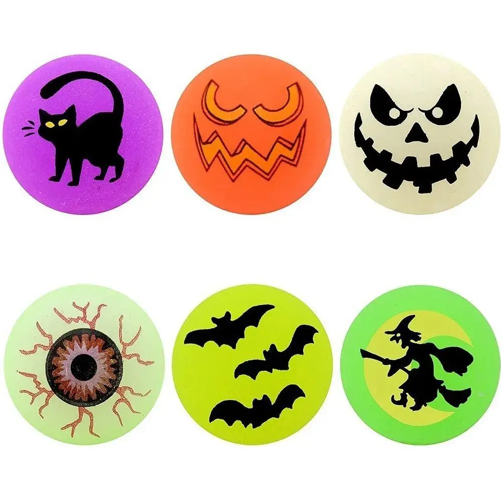 10 Stück/Set im Dunkeln leuchtende Halloween-Hüpfbälle, gruselige, dehnbare Augäpfel, federnde Augapfel, 32 mm, lustige, leuchtende Hüpfbälle