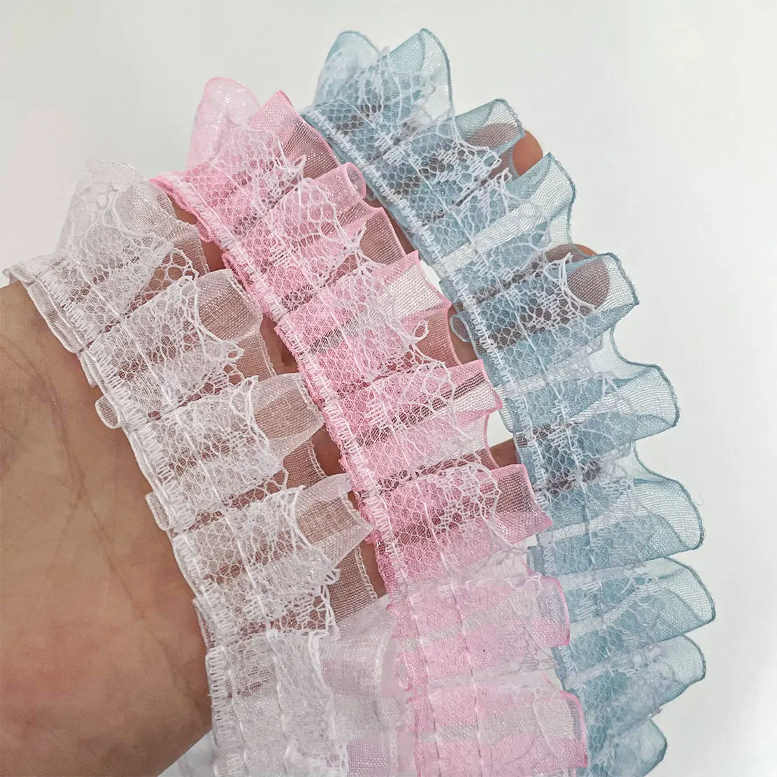2.5cm Transparent Lace Snow Yarn Double-layer Discounted Lace DIY Handmade Jewelry Craft Clothing Luggage Accessories