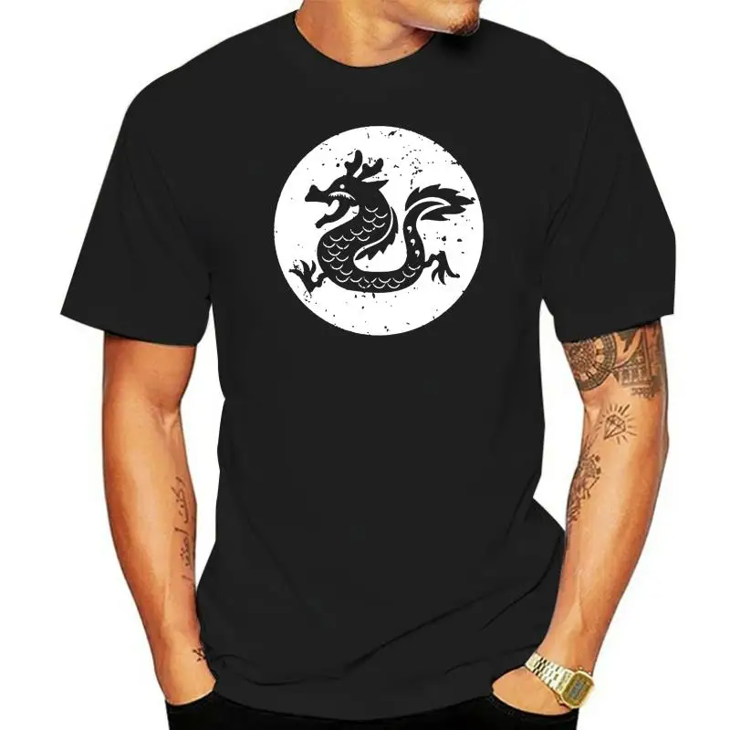 Dragon Chinese Zodiac Horoscope Luck Power Fear Mens Black T-Shirt Festive Tee Shirt