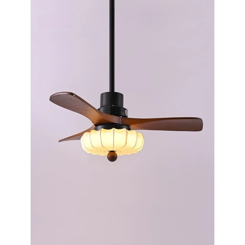 Walnut fan light medieval dining room bedroom eye protection full spectrum fabric study lamp