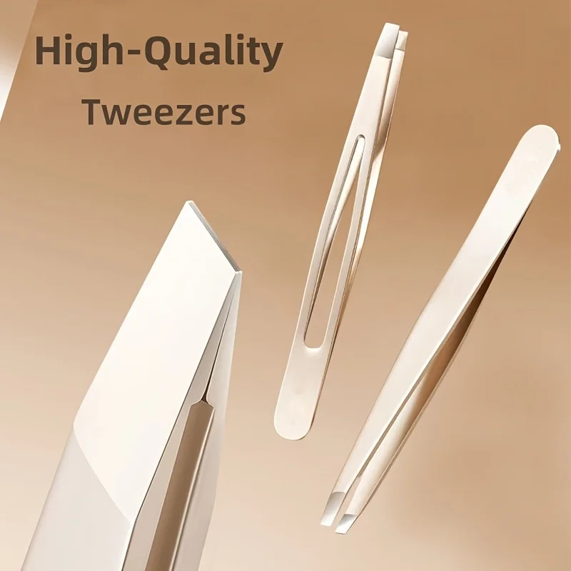 1pc Professional Beauty Tweezers - Heavy-Duty Precision Tips, Non-Slip Grip for Eyebrows, Eyelashes, Facial Hair, Beard, Durable