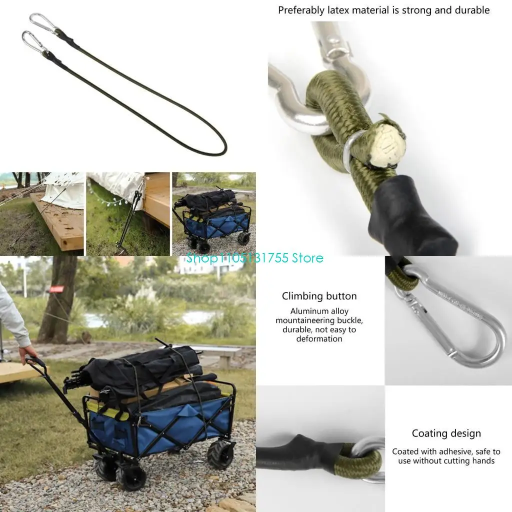 K0EF Bungee Cords with Carabiner Heavy Duty Bungee Straps for Outdoor Camping, Hiking
