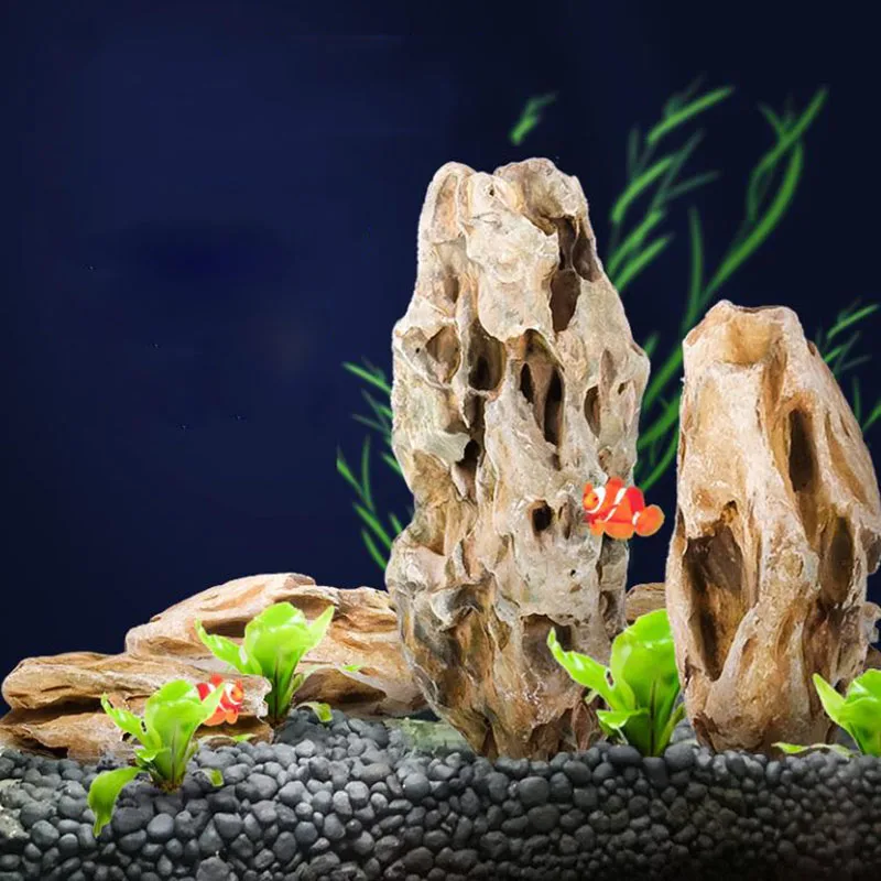 250g 500g 1000g Natural Aquarium Decor Stone Rockery Landscaping Fish Tank Microporous Stone Good for Plants Growth