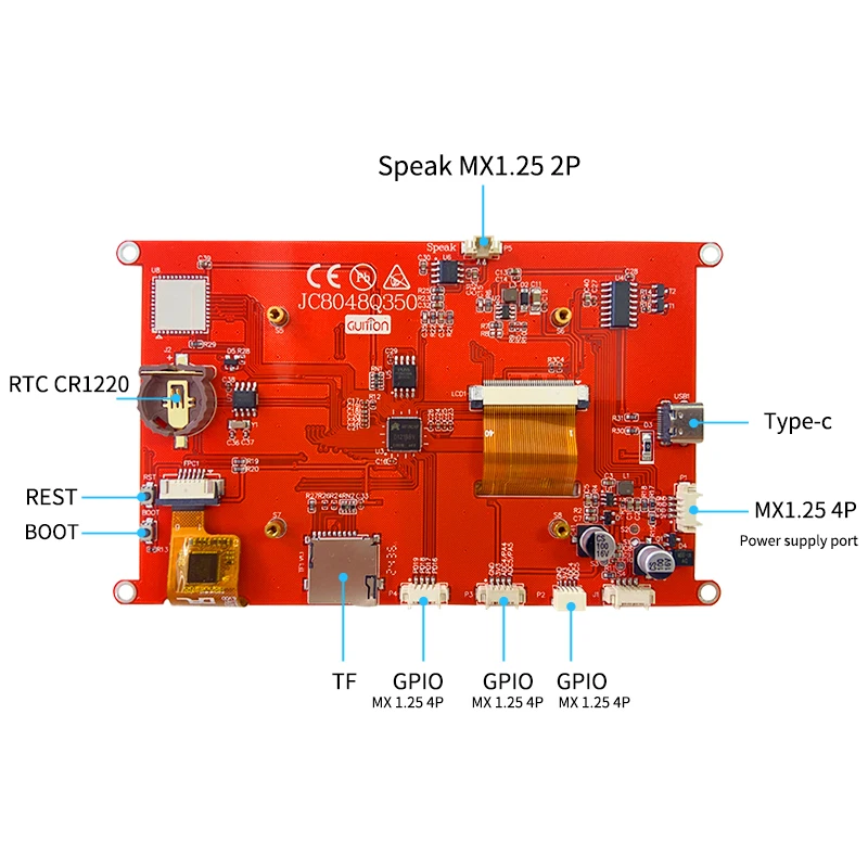 Pantalla de interfaz GUITION HMI táctil capacitiva de 5,0 pulgadas IPS o sin contacto 800x480 400MHz edición de software de frecuencia dominante