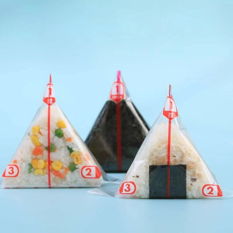 Japanese Style Triangle Rice Ball Packing Gift Bag Sushi Making Tools Bento Accessories Single Layer Plastic Film