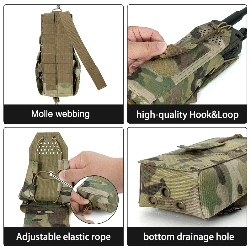 TOPTACPRO Tactical Radio Pouch For Walkie Talkie MOLLE MBITR PRC148 152 Radio Holster Tool Pouch 8533 view 3