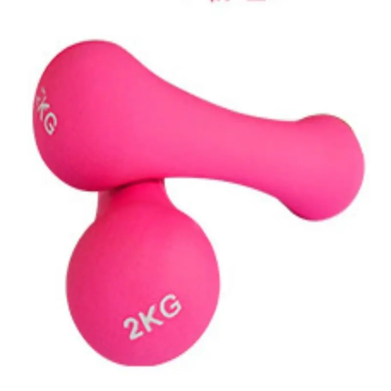 2pcs*2kg Bone Style Dumbbells Rubberized Dumbbell Fitness Dumb-bells Special for Women AEROBICS Lose Weight