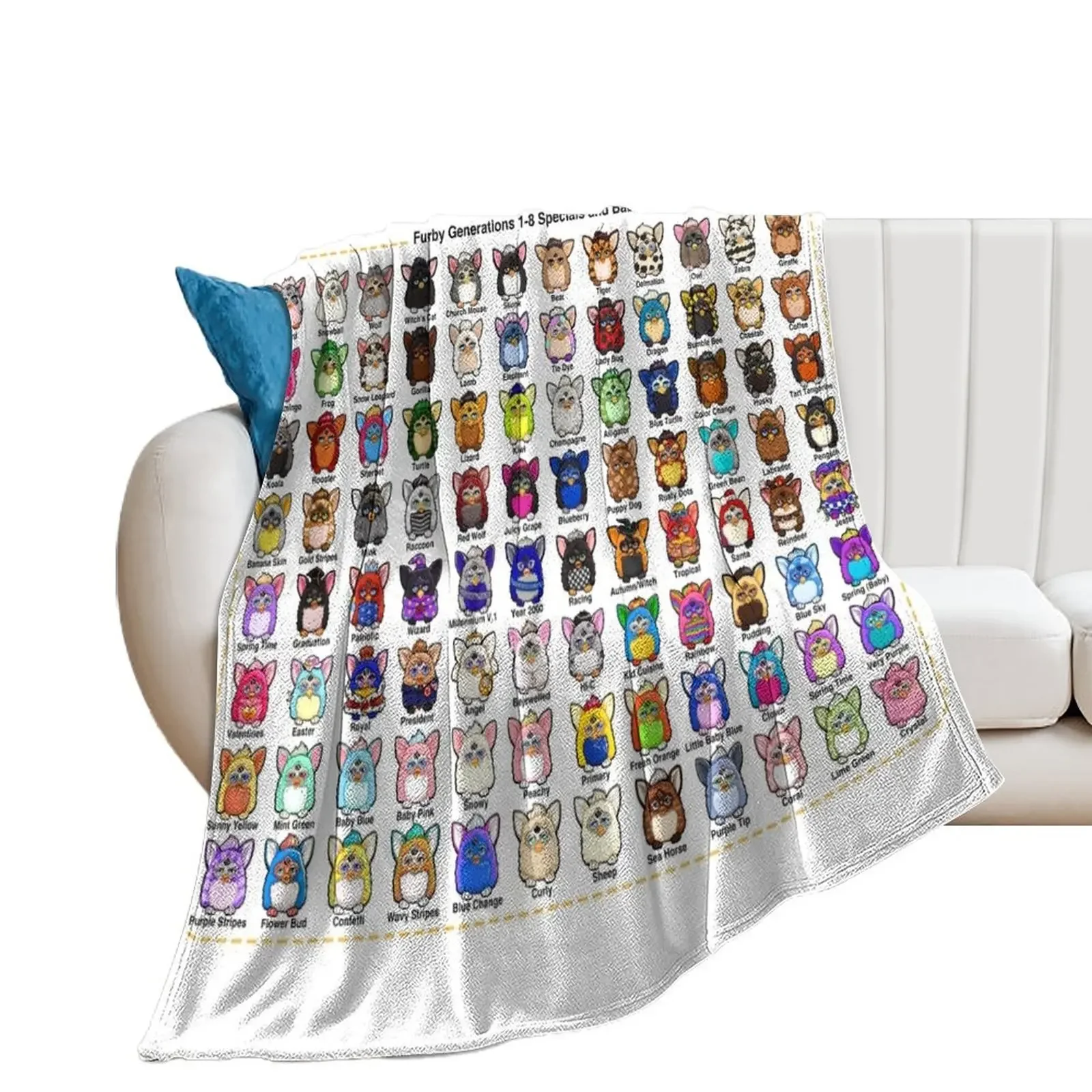 Furby Collection Throw Blanket Soft Furry Beach Blankets