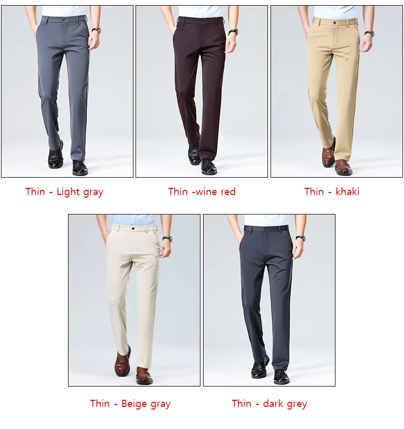 29-42 Herren Sommer Dünne Mode Business Casual Anzughose Lange Hosen Herren Elastische Gerade Ärmel Formelle Hosen Plus Größe 28-40 – Detail 6