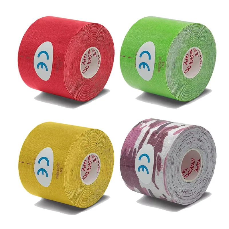 1/4 stücke Kinesio Elastische Bandage Knie Pad Bandage Kinematische Unterstützung Pad Locking Motion Selbst-Kleber Venda Kinesiotape Verband