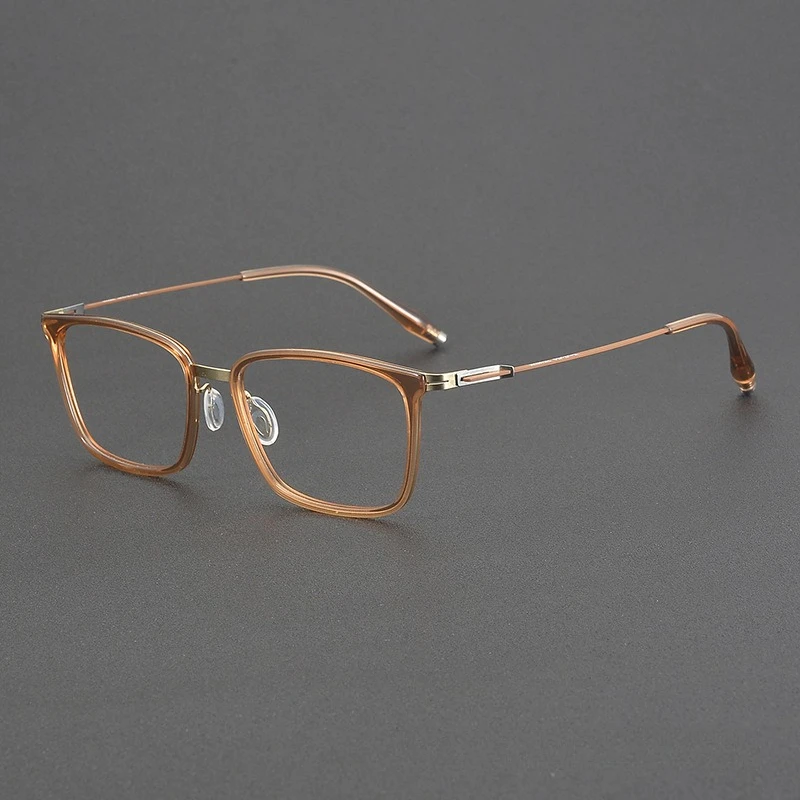 إطار نظارات مربع ياباني من التيتانيوم بدون مسامير 202502 قصر النظر للرجال مصمم خلات وصفة طبية للنساء نظارات حجب زرقاء