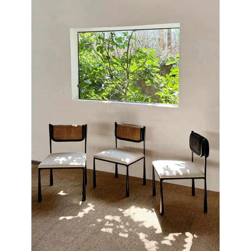 

Medieval retro dining chair single chair light luxury senior designer fabric book desk chair