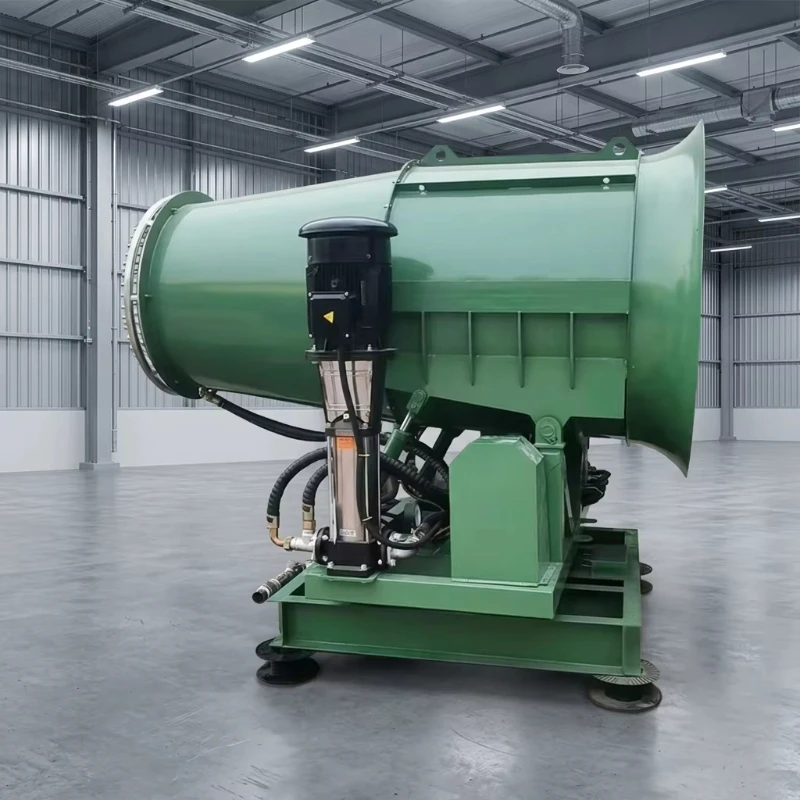 50m Mobile Trailer Fog Cannon Electric 380V Automatic Rotate Mist Sprayer Construction Mining Equipment