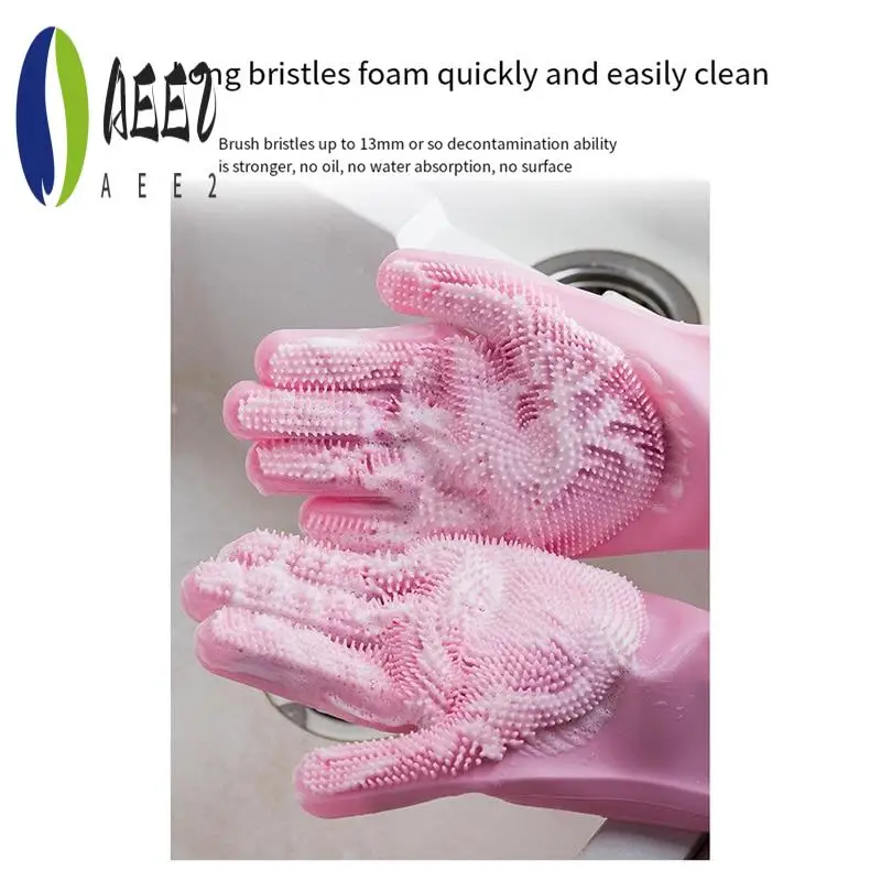 

AEE2-10PCS перчатки для мытья и чистки выпуклые силиконовые универсальные перчатки для чистки домашних животных кухонные инструменты для мытья