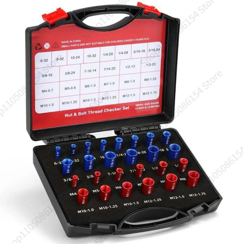 

Nut and Bolt Thread Checker, Gongzi Gauge, Metric and British 44-piece Set