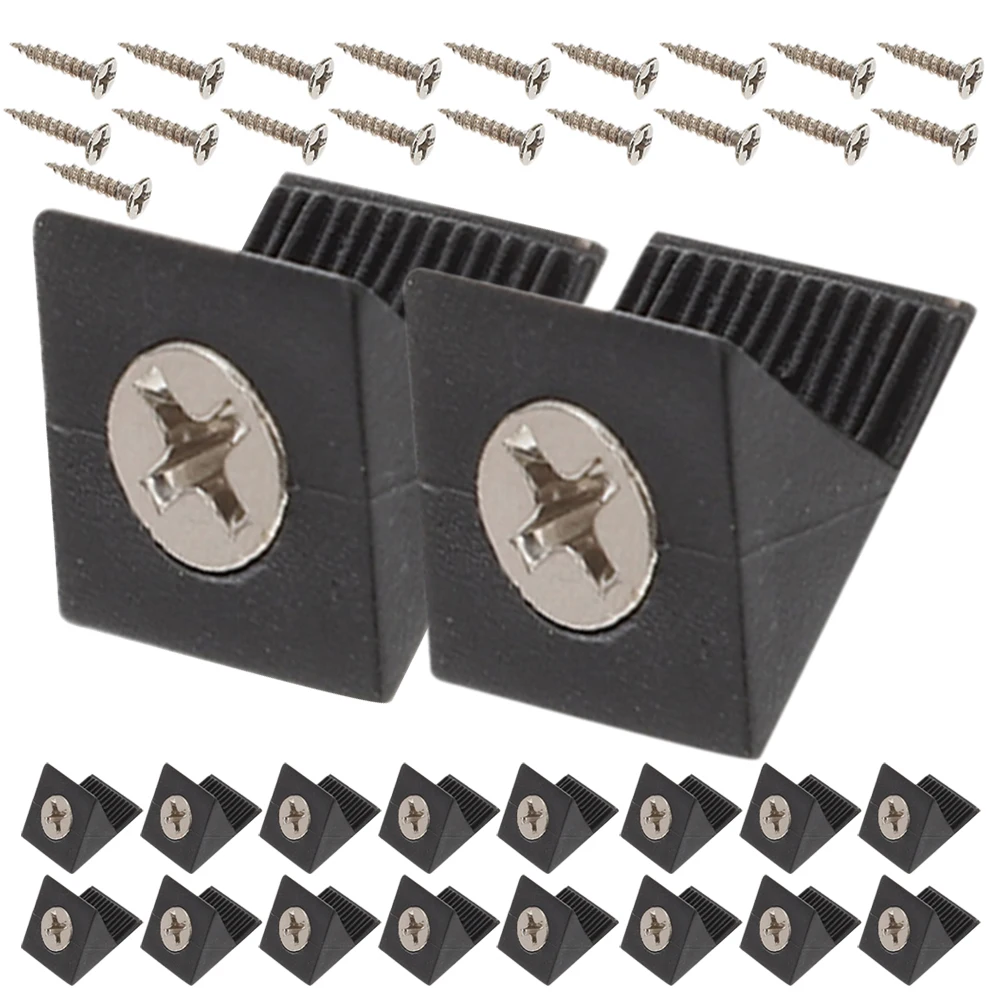 

100pcs Drawer Repair Kit Cabinet Bottom Brackets Furniture Wedge Accessories Black Clips 5x16 Screws Support Reinforcement