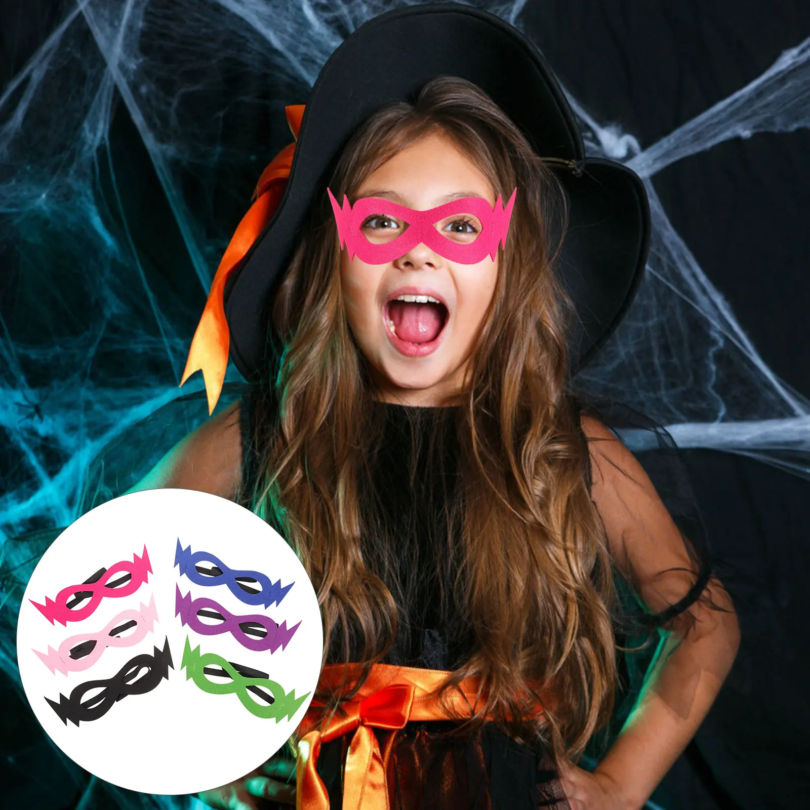 6pcs Eye Mask Set Felt Blindfolds Soft Kids Masquerade Party Supplies Carnival Decorative Parent Child Costumes Superhero Masks
