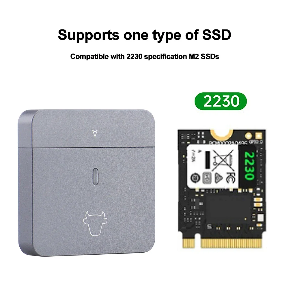 M.2 NVMe 2230 صندوق القرص الصلب USB3.2 Gen2 حافظة قرص الحالة الصلبة المحمول التوصيل والتشغيل SSD الضميمة سبائك الألومنيوم لـ M2 2230
