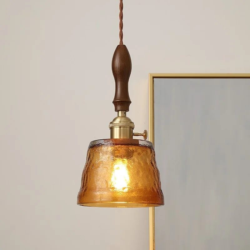 IWHD 4W Kleine LED Anhänger Lampen Für Schlafzimmer Lesen Badezimmer Loft Decor Kupfer Glas Nordic Minimalismus Hängen Licht Luminaria