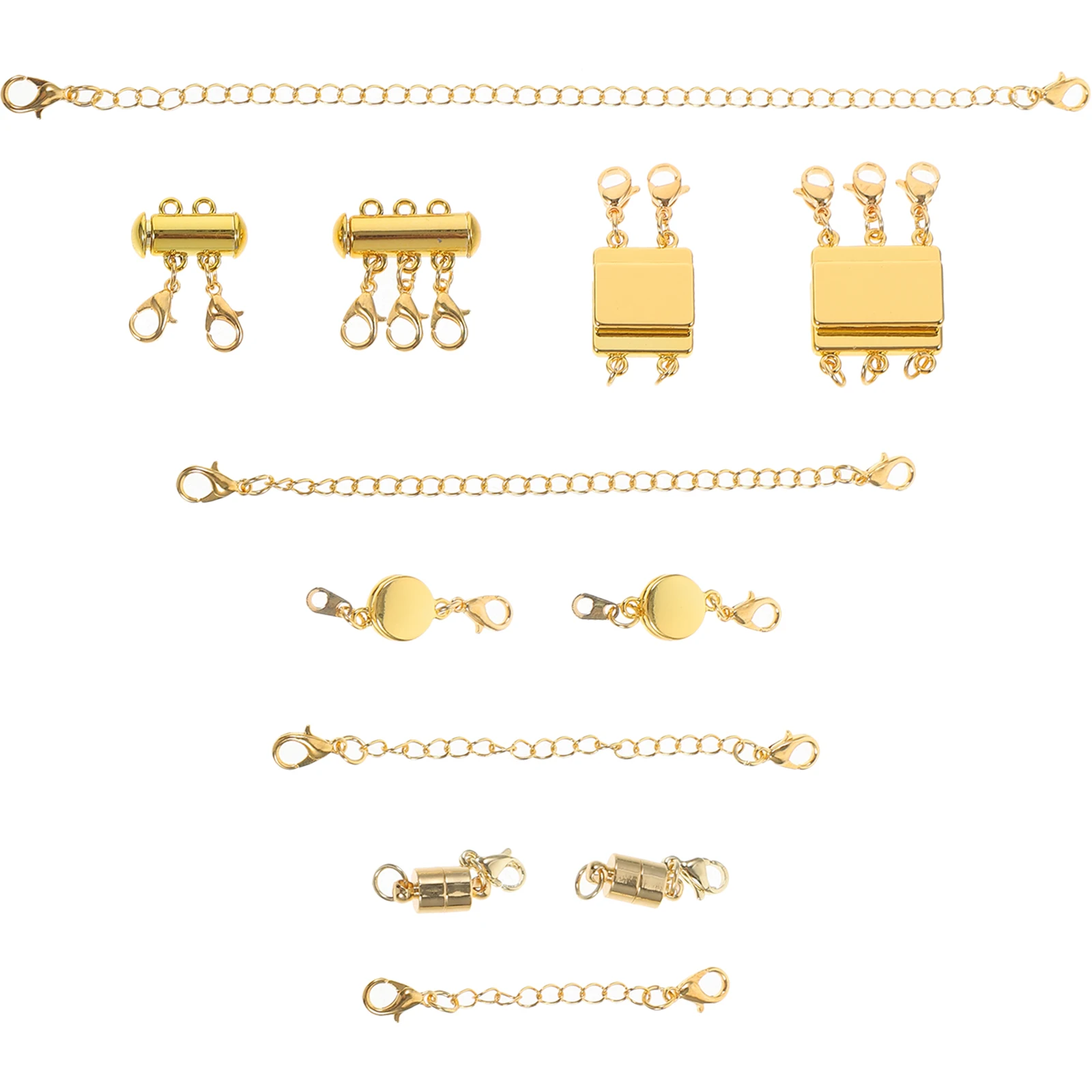 

Alloy Necklace Clasps Set Fade Resistant Extender Chains Lobster Clasps Easy Install Jewelry Making Layered Necklace Closures