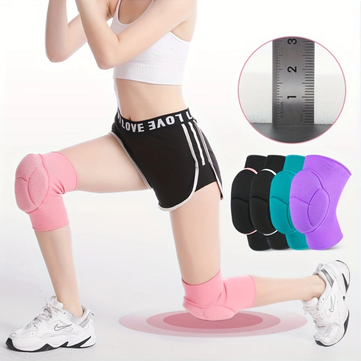

1pc Sports Knee Pad For Women, Suitable For Dancing, Kneeling, Cycling, Basketball, Volleyball, Running, Knitted Protective Gear