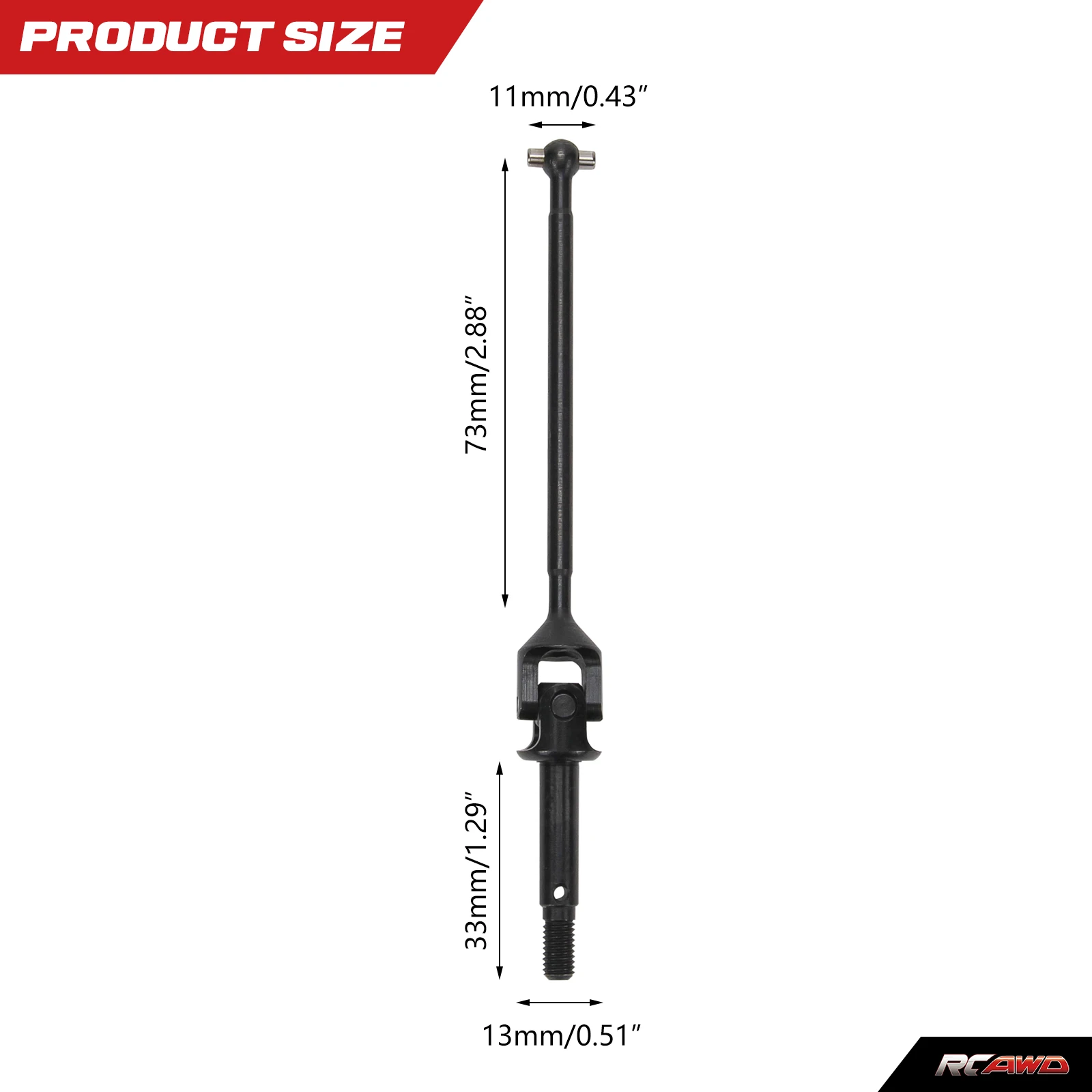 #45 stahl Vorderachse Set U-joint antriebswelle 13*130MM für 1-10 Losi baja Rey RC auto Upgrded teil