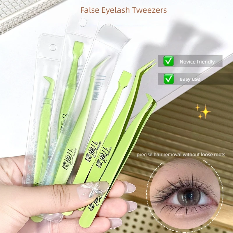 Pinzette per ciglia precise in acciaio inossidabile per uso professionale in salone e strumenti per l'estensione delle ciglia fai-da-te con punta fine