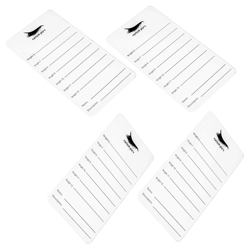 

4Pcs Acrylic Lash Holder Board Eyelash Tray Lash Extension Tool Storage Organizer Pallets 6-12mm Eyelash Display Board