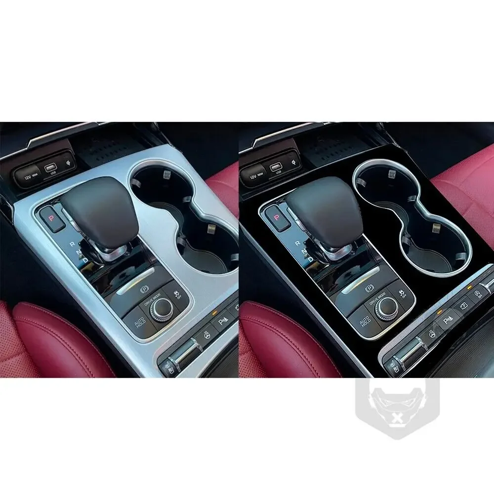 

Черная фортепиано, панель переключения передач, декоративная крышка, модифицированные аксессуары для салона автомобиля, наклейка для Kia Stinger 2019-2023