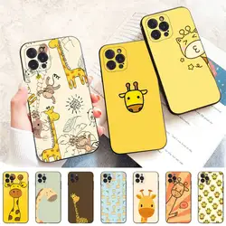 Cute Cartoon Animal Giraffe Phone Case For iPhone 6 7 8 Plus 11 12 13 14 Pro SE 2020 MAX Mini X XS XR Back Funda Cover