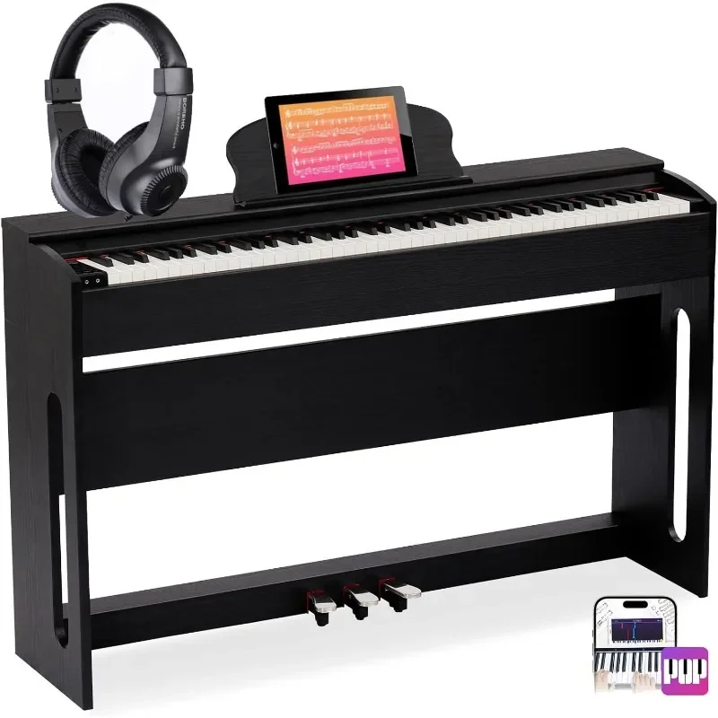 

Weighted Hammer Action Digital Piano with Speakers,Furniture Stand Triple Pedals,Beginners