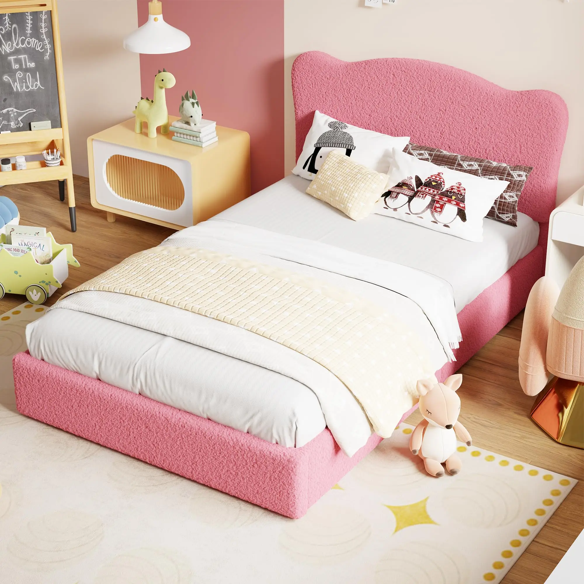 Charming Velvet Upholstered Bed Frame for Kids – Full or Twin Size Platform with 2 Storage Drawers – Sturdy Wooden Slats, Noise-Free, No Box Spring Needed – Ideal Bedroom or Dorm Furniture