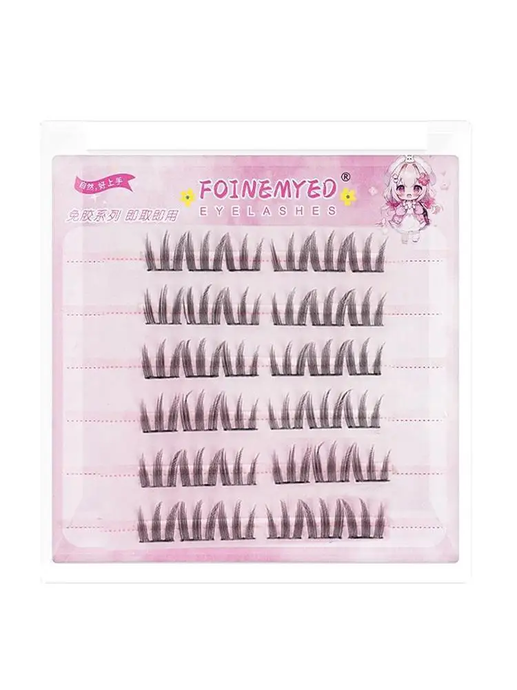 러시아 가짜 속눈썹 클러스터 속눈썹 3 행 전문 메이크업 속눈썹 도구 자연 스타일 DIY 클러스터 속눈썹 Premade Volume