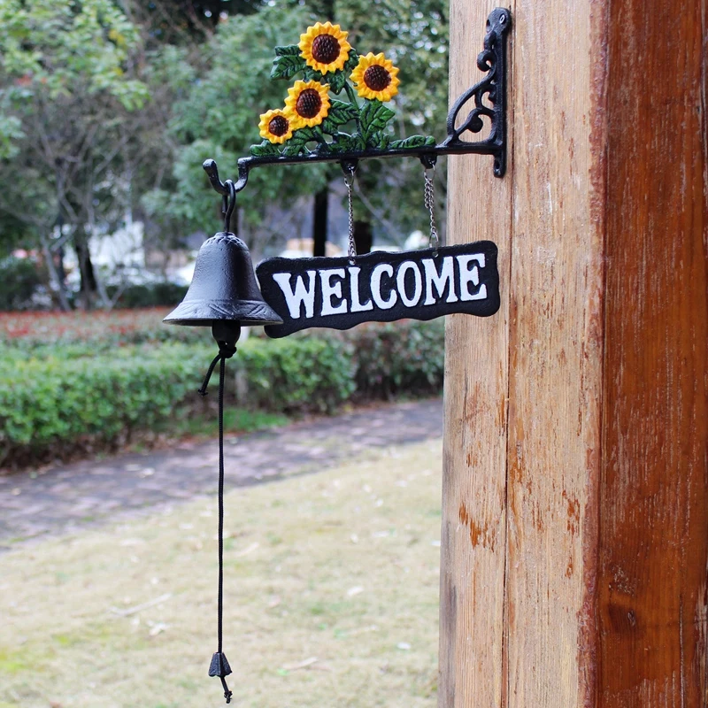 rustic-vintage-ironwork-welcome-doorbell-wall-bell-cast-iron-hand-bell-sunflower-wall-bell-villa-courtyard-home-decoration