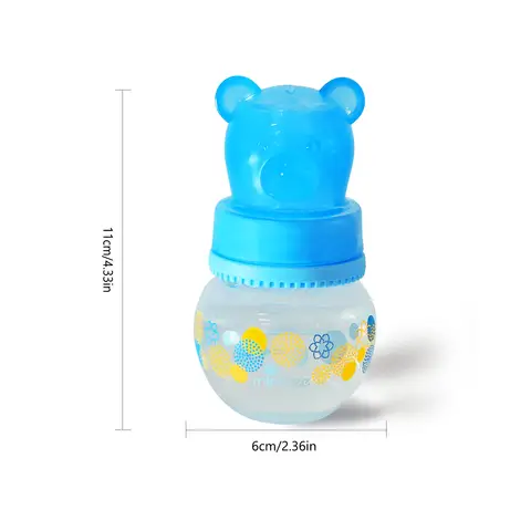 곰 뚜껑 작은 아기 60ml 넓은 구멍 PP 병, 낙하 방지 및 누출 방지 신생아 선물, 귀여운 크리에이티브 곰 모양 봇, 0-12 개월