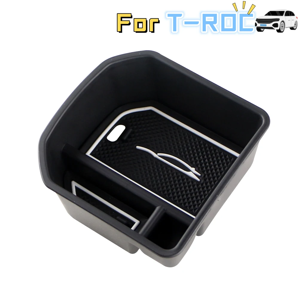 Auto ABS Armlehne Aufbewahrungsbox Fach für VW T-Roc Troc 2017 2018 2019 2020 2021 2022 2023 Konsole Organizer Fall Container Zubehör