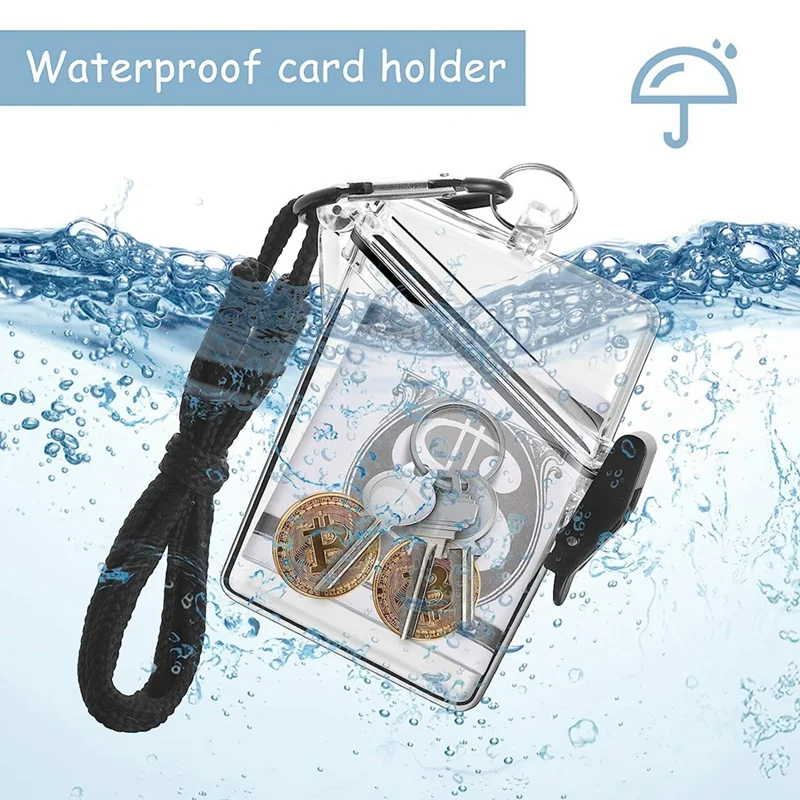 3 Pack Transparent Card Cover With Lanyard,Clear Waterproof Card Holder Lanyards For Id Badges And Keys