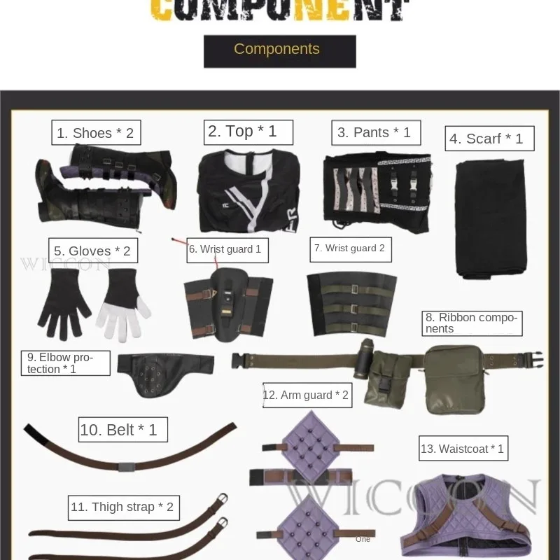 

CyGame Apex Wraith Косплей Костюм Renee Blasey Злая кожа с шарфом Боевой костюм с аксессуарами Хэллоуин Карнавальный наряд