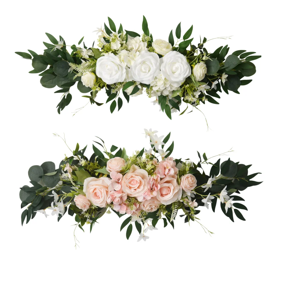 Guirlande florale artificielle pour arche de mariage, fausse rose, pour panneau de bienvenue, dossier de chaise, allée, centre de table de réception, décoration