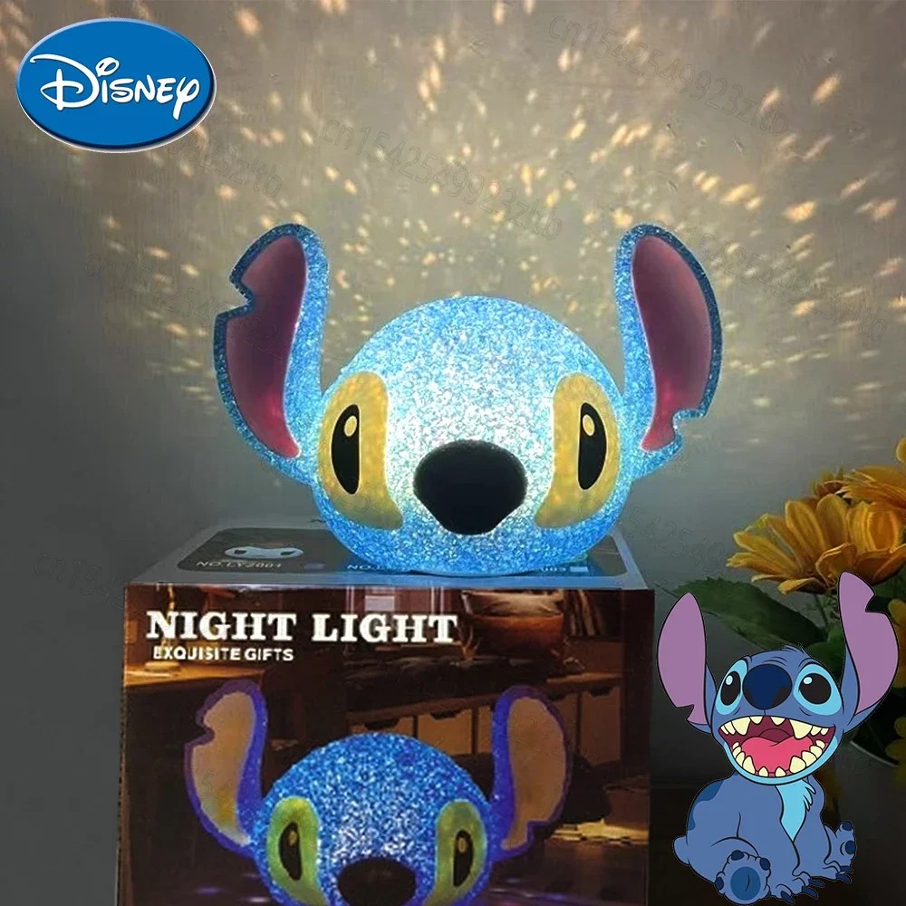 NEW Disney Stitch Particle Projection Night Light Toy Christmas Gift Cartoon Lilo&Stitch 3D Doll Reading Lamp USB Desk Lamp Toys