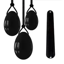 Obsidiana Yoni huevo Jade Natural para Ejercicio Kegel, masajeador corporal, Vaginal, muscular, ejercitador femenino