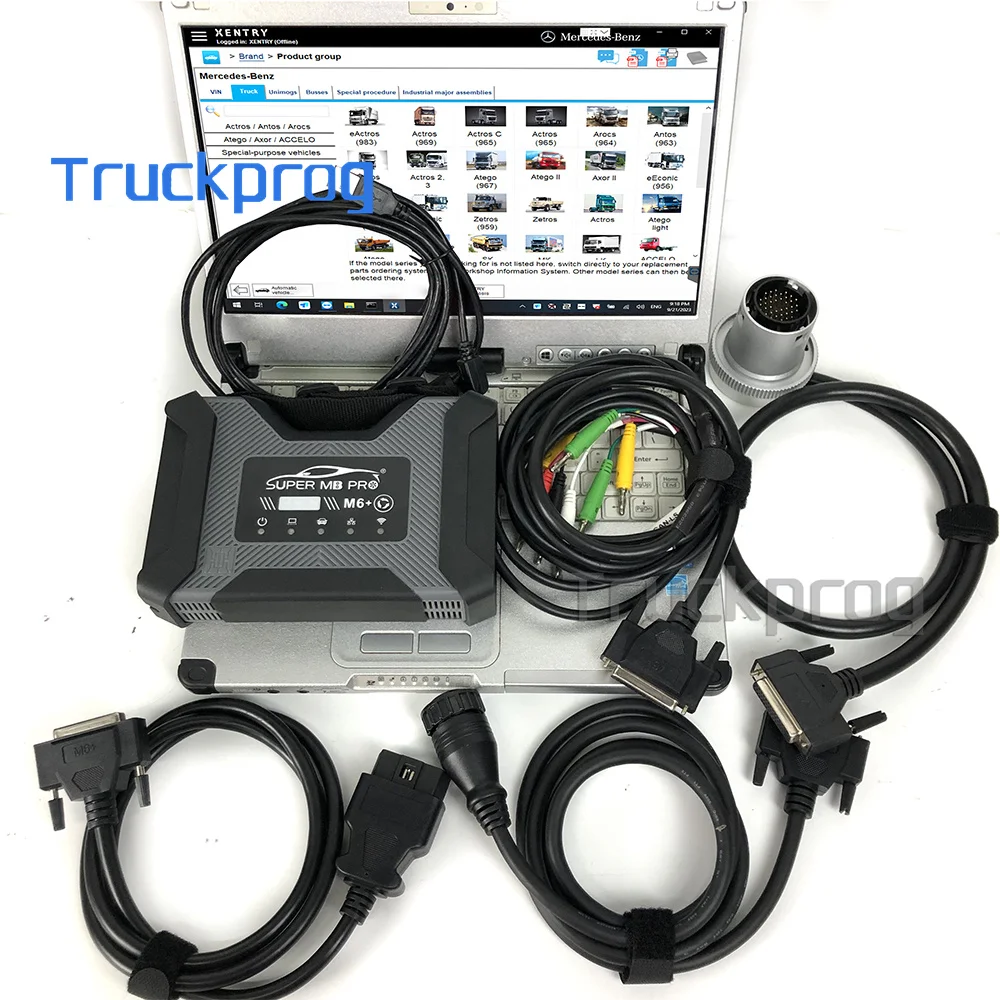 Thoughbook CF C2 Laptop+Super MB Pro M6 Star Wireless DoIP Car Truck Diagnosis Tool For Benz MB Trucks 12V Car 24v Diesel Truck