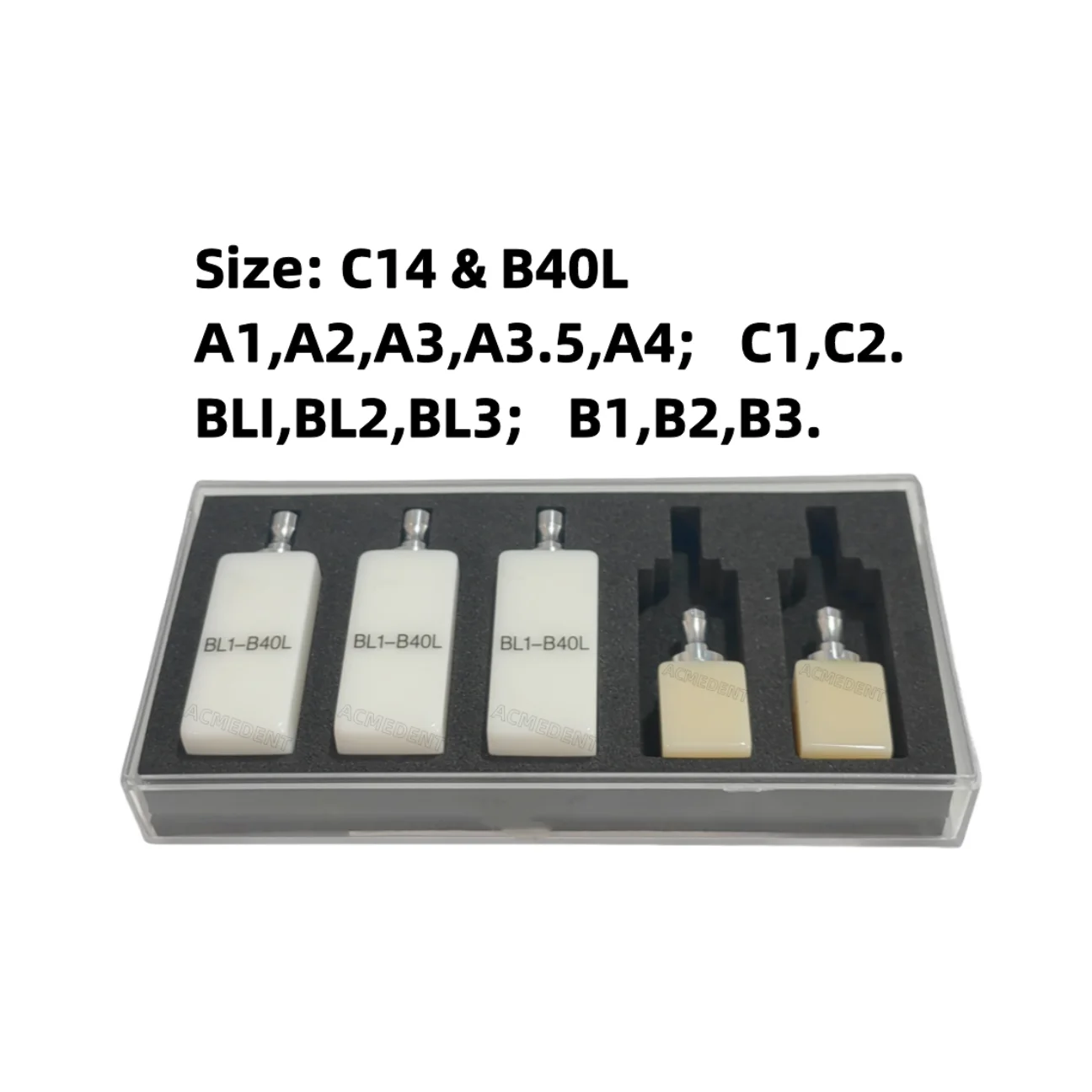 5Pcs Dental Non Firing PMMA Blocks CAM CAD CEREC Block Milling Sirona Free Sinter C14 B40L 13-Colors Available