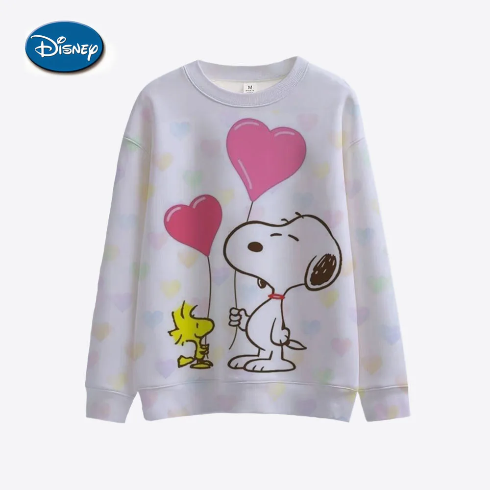 Autumn Winter Commuter Women Casual Snoopy cartoon print Round Neck Pullover Loose Long Sleeve Hoodie Women\'s Top