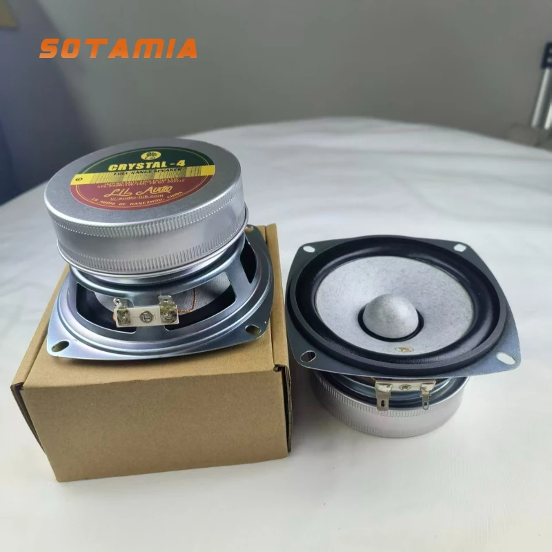SOTAMIA 2Pcs 4 Inch Audio Full Range Speaker 8 Ohm 30W Paper Basin Cloth Edge Desktop HIFI Speaker Sound Music Power Loudspeaker