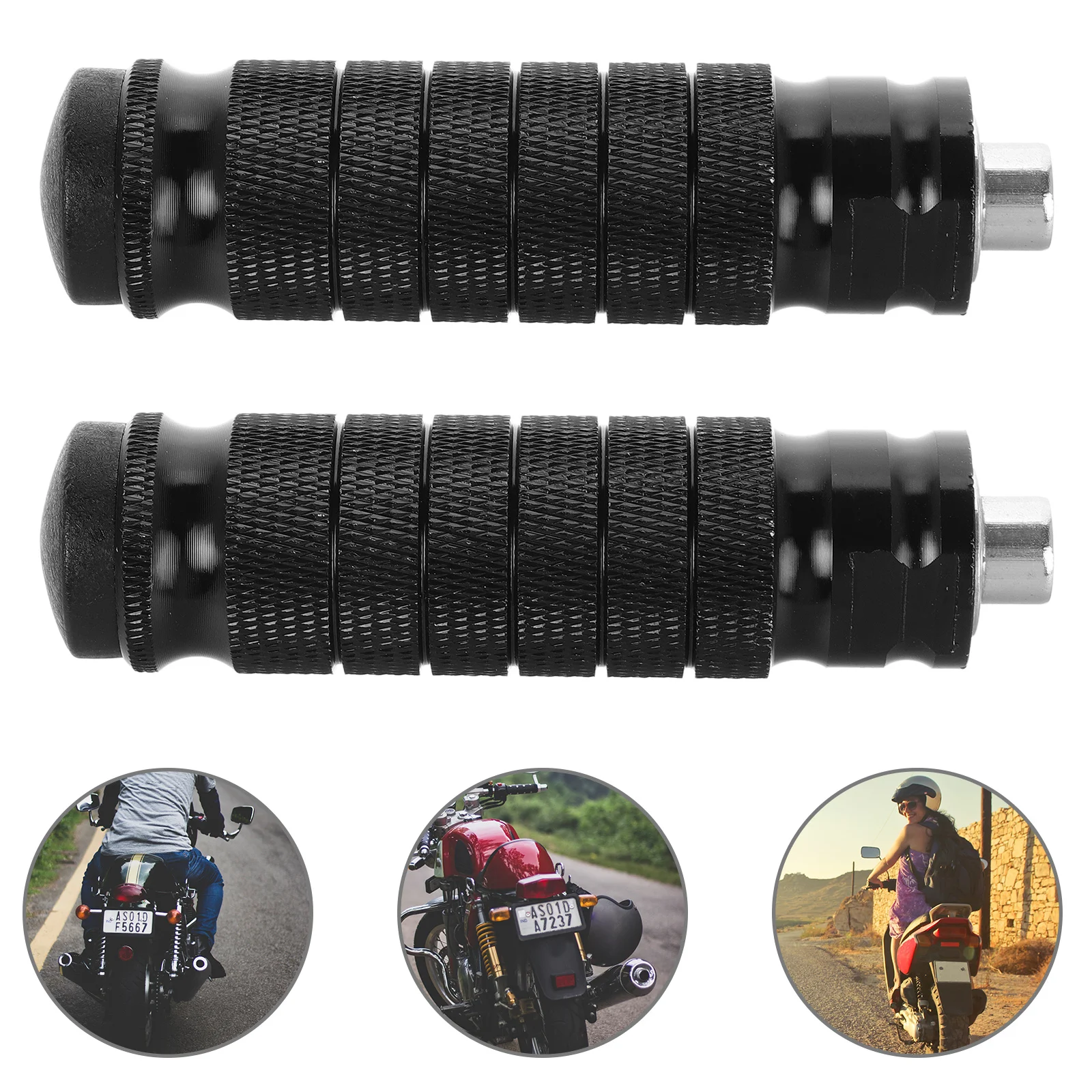 

1 Pair Universal Rear Foot Pegs Red Finish Easy Install Stable Ride Lightweight Portable Design For Motorcycles Motorcycle