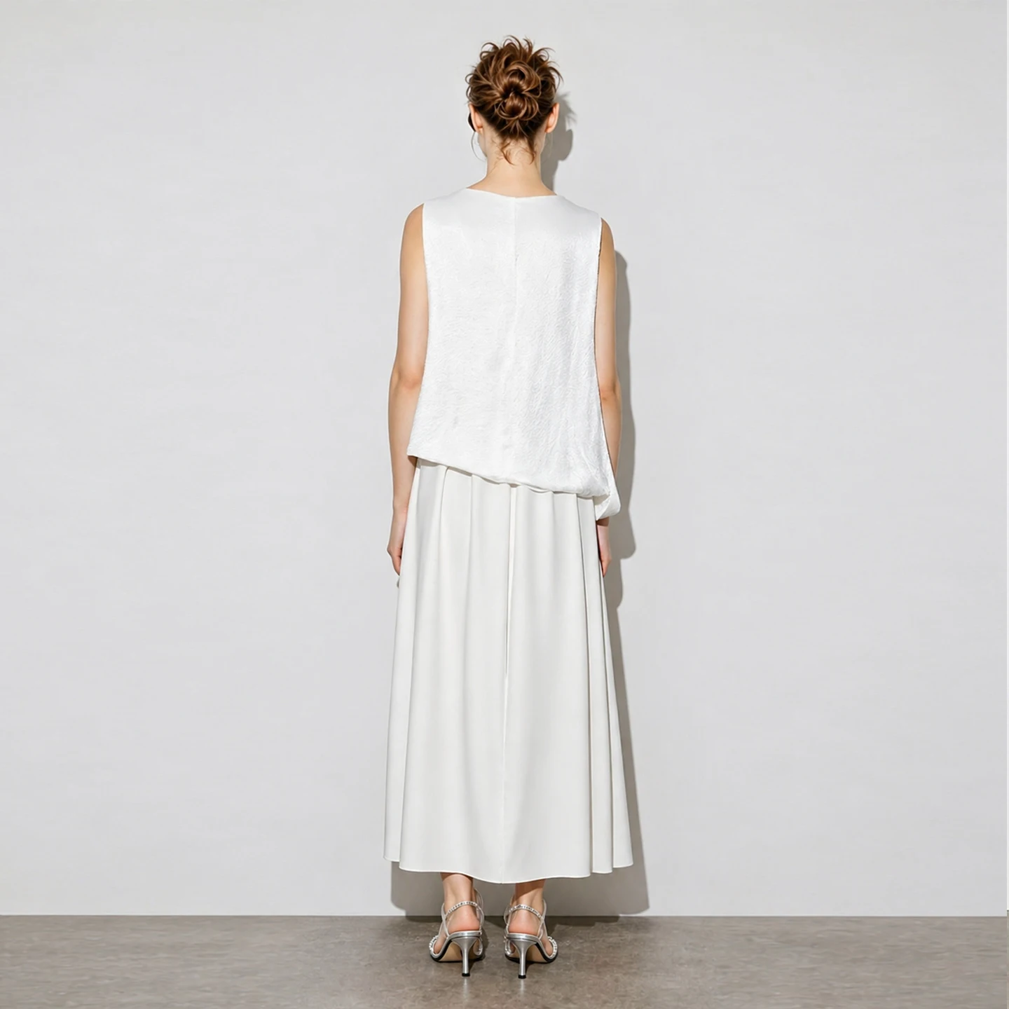 Amii Women's Dress 2026 Summer New Acetate Tie Loose Long Dresses For Women Casual Chiffon Patchwork Women's Clothing 12642163
