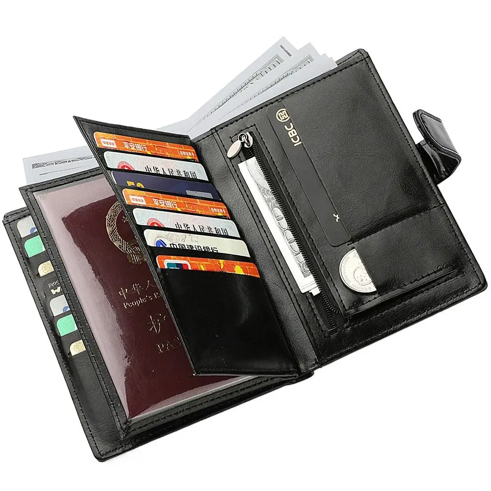 

Certificate Storage Bag Multifunction PU Card Case Passport Holder Women Mony Bag Men Purse Wallets Passport Protective Cover